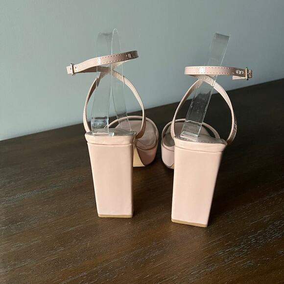 Lulus Woman’s Konoku Light Nude Platform Ankle Strap High Heel Sandals- Size 10 - Picture 4 of 10